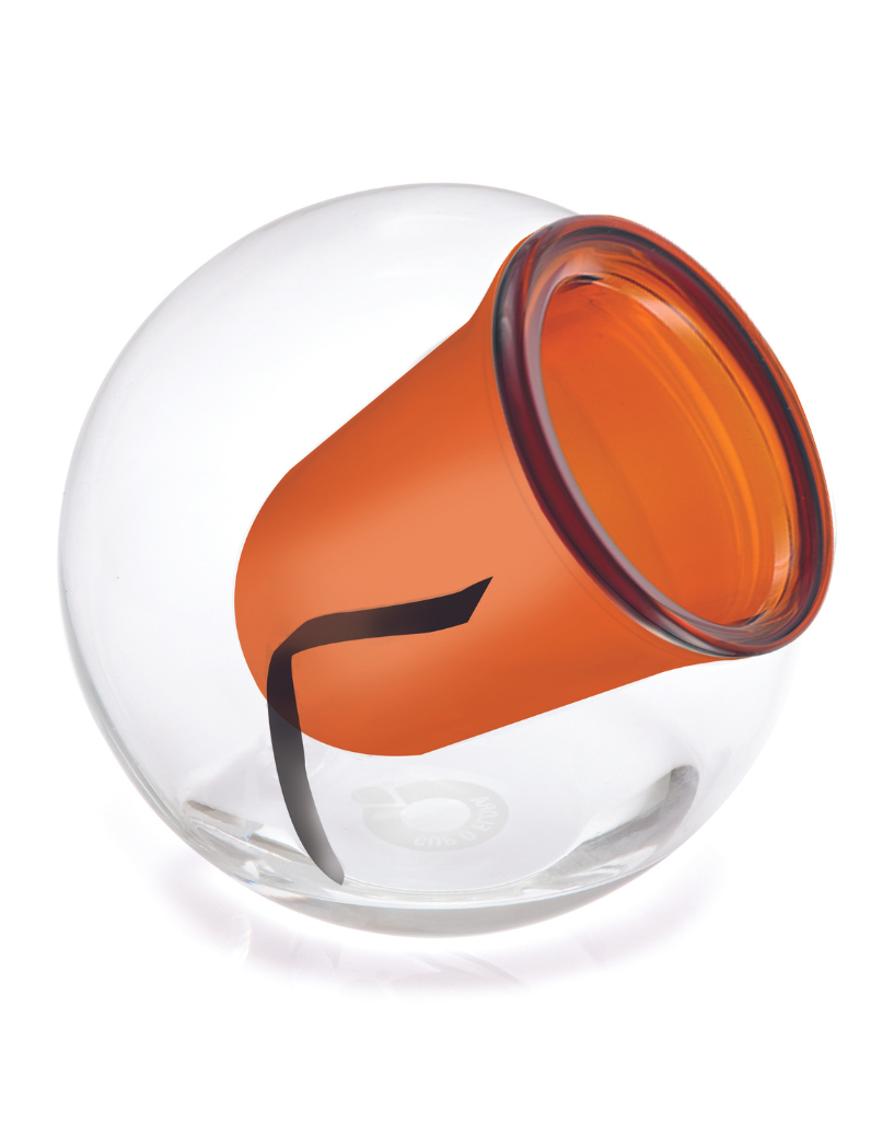 Medium Tilted Self-watering Glass Pot