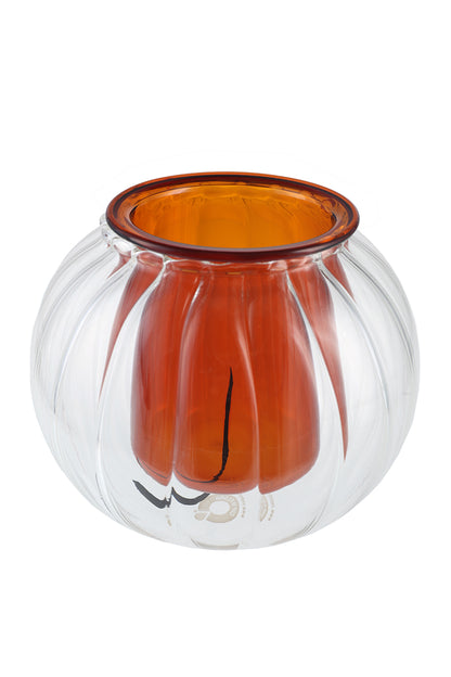 Medium Ribbed Self-watering Glass Pot